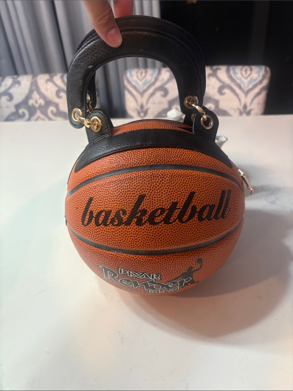 Novelty Mini Basketball Handbag in Orange and Black